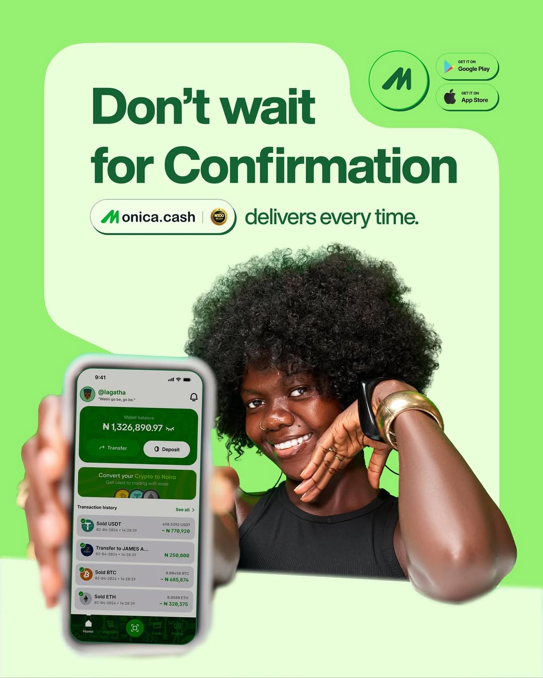 Bitcoin to Naira | 0% Fees Instant Payout - Monica